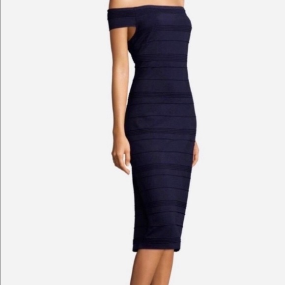 🇬🇧 Ted Baker Inan Bardot Body Con Bandage Dress - Picture 1 of 11